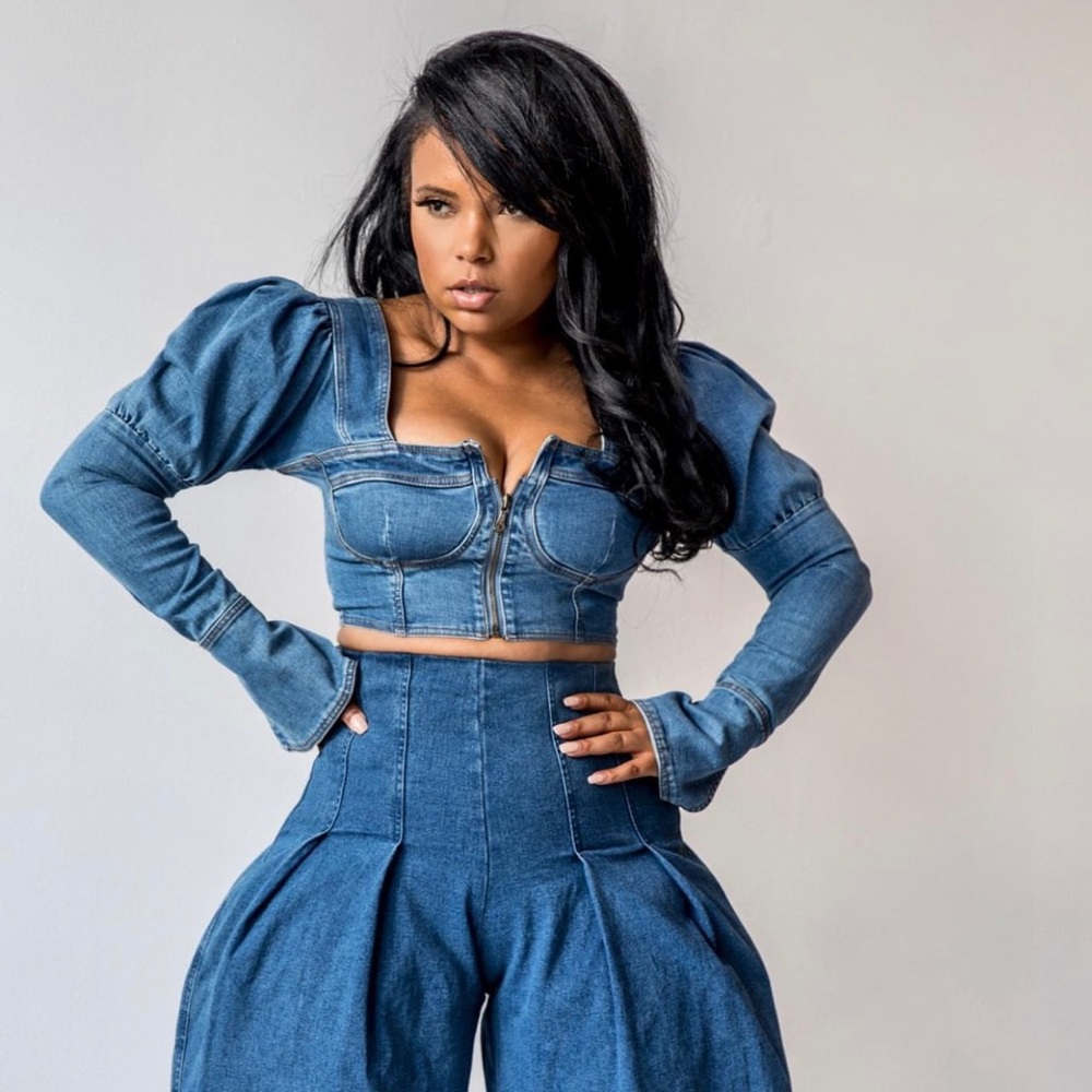 Two pice jean outfit